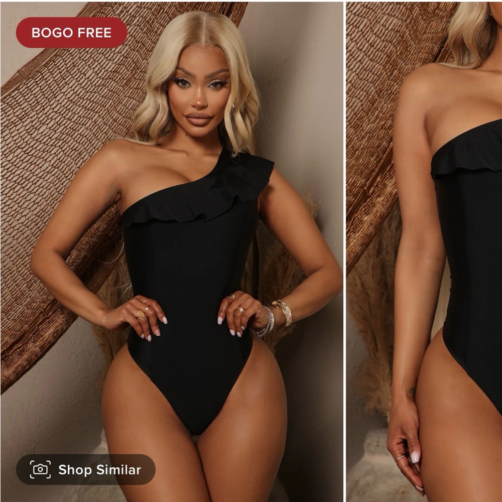 One shoulder one piece bathing suit